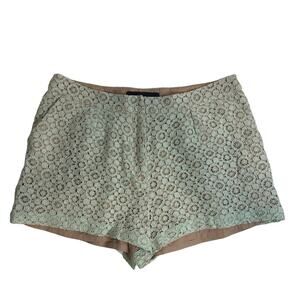 Victoria Beckham Lace Shorts Size 12 Light Green